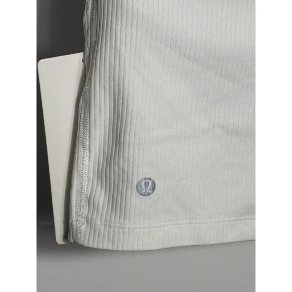 Lululemon Ribbed Nulu Asymmetrical Yoga Tank White Size 8 NWT Built In Bra - Picture 4 of 6